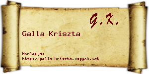 Galla Kriszta névjegykártya